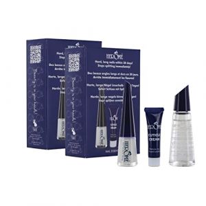 Herome 2-Pack 3-en-1 Nail Essentials Set (Bleu) - Travel Set -Soin pour les Ongles Faibles- Kit Avec Durcisseur Fort, Dissolvant Soignant sans Acétone et Crème pour Cuticules (Herome Cosmetics, neuf)