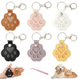 LIULINY 6 Pi&egrave;ces Porte Cl&eacute;s pour Poils D'animaux, Motif Patte Porte Cl&eacute; Poil Animaux, Cuir Souvenir Poil Chien, Souvenir de Chat pour Les Amoureux des Animaux, Cadeaux Comm&eacute;moratifs (LIULINK, neuf)