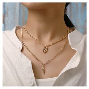 Inilbran Collier De Cauris Boho, Collier De Coquillages, Collier Ras Du Cou, Collier De Cauris En Couches, Colliers De Conques En Or, Colliers De Trombones Vintage, Bijoux De Chaîne Pour Femmes (Inilbran, neuf)