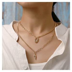 Inilbran Collier De Cauris Boho, Collier De Coquillages, Collier Ras Du Cou, Collier De Cauris En Couches, Colliers De Conques En Or, Colliers De Trombones Vintage, Bijoux De Chaîne Pour Femmes (Inilbran, neuf)