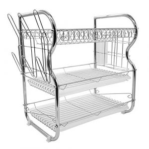 egoutoire vaisselle cuisine, &eacute;gouttoir vaisselle, egouttoir vaisselle inox, peut stocker une vari&eacute;t&eacute; de vaisselle (HJ220967_02) (jusiZL, neuf)