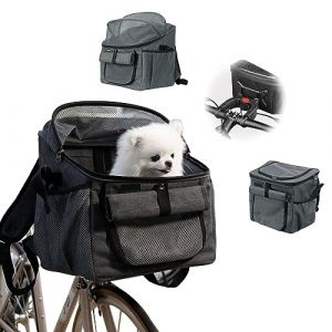 Panier De VéLo 37X27X40Cm Panier Velo Chien Avant Amovible VéLo Guidon Panier Panier Velo Pour Chat Panier De VéLo Pliant Panier à VéLo Montagne Panier Multifonction Pour VéLo Pour Animaux Domestiques (Toothbace-FR, neuf)