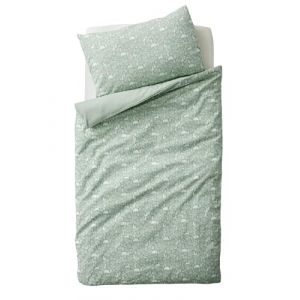 VERTBAUDET Housse de Couette bébé dans Les Bois Vert Sauge 80X120 (VERTBAUDET, neuf)