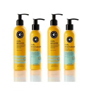 COCUNAT - Pack 2 M&eacute;thode Curly - Boucles Parfaites en 2 &Eacute;tapes - Moisturizer Leave-in + Curl Booster - Hydrate, Nourrit, Renforce, &Eacute;limine les Frisottis et D&eacute;m&ecirc;le - 250 ml + 150 ml (COCUNAT, neuf)