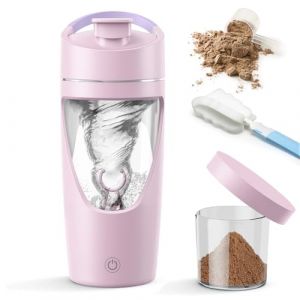 SOARFLY shaker electrique 700ml, shaker proteine rechargeable USB C, shaker électrique avec compartiment à poudre, sans BPA (rose) (Hourong-eu, neuf)