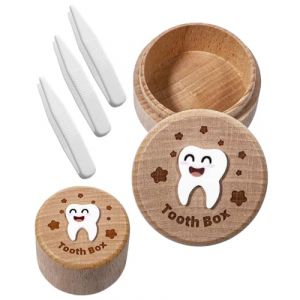 JUKOTA 1 Piece Boite &agrave; Dents de Lait en Bois, Boite a Dents de Lait Avec Clip, Bo&icirc;te de Rangement de Dents en Bois pour Dents Perdues, Cadeaux D'anniversaire pour Gar&ccedil;ons Filles (CAR PARTS FOR ALL, neuf)