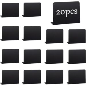 Mini Ardoise 10x7.5 cm, 20CPS Etiquette Ardoise Mini Tableau Noir Support d'&eacute;tiquettes de Prix Panneau D'affichage Effacable pour Mariages, F&ecirc;tes, D&eacute;corations de Table et Price Tag (Lambdan Industrial Limited, neuf)
