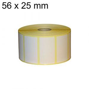 &Eacute;tiquettes thermique sur rouleau &ndash; 56 x 25 mm &ndash; Lot de 12 500 &ndash; Douille 25 mm &ndash; permanent (Etikettenshop-Thon, neuf)