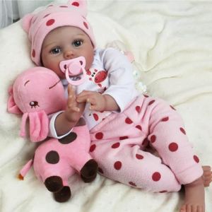 ZIYIUI Poupée Reborn Bébé Fille 22 Pouces 55 cm Souple Silicone Réaliste Reborn Baby Nouveau-Né Jouet Fait Main Cadeaux d'anniversaire (SQ118, neuf)