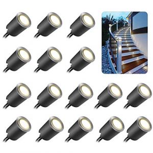 SMY Lot de 16 Spot LED Encastrable Extérieur, IP67 Étanche, Ø 32mm, Spots à Encastrer Extérieur pour Terrasse Bois Piscine Jardin Escaliers Deck en Bois(Avec prise UE) (16 Led Blanc Neutre 4500k) (SMY  Lighting, neuf)