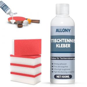 Allony Colle de Tennis de Table, Colle en Caoutchouc Ping Pong, Colle en Caoutchouc Pour Raquette Tennis Table, Kit de Colle Power Glue -100 ml (SUQIAN, neuf)