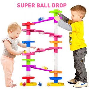 WEofferwhatYOUwant Super Ball Drop &ndash; Circuit &agrave; Billes B&eacute;b&eacute; 26 Pi&egrave;ces &ndash; Jouet &Eacute;ducatif Montessori d&egrave;s 10 Mois &ndash; Ramps Spiral&eacute;es, Ponts Connectables, Billes Rattle &ndash; Apprentissage Motricit&eacute; (weofferwhatyouwant, neuf)