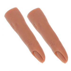 WRITWAA 2pi&egrave;ces Manche Entra&icirc;nement Pour Ongles Silicone Doigt Exercice Pour Manucure Kit De Nail Art Faux Doigts Pour Pratique Mod&egrave;le Entra&icirc;nement Pour Faux Ongles (Saieli, neuf)