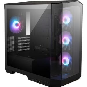 MSI MAG PANO M100R PZ Micro ATX Boîtier de Jeu, Prend en Charge la Carte mère Back-Connect, Affichage panoramique à 270 degrés, 4 Ventilateurs aRGB (The Full-Cart, neuf)