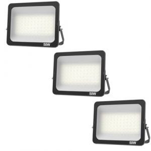 JBdusn 3pcs Projecteur LED 50W, Superlumineux spot ext&eacute;rieur Blanc Froid 6500K, IP66 Eclairage de S&eacute;curit&eacute; Floodlight lumiere pour Jardin Stade Garage entrep&ocirc;t Magasin Atelier D&eacute;p&ocirc;t (Yixi Lighting, neuf)