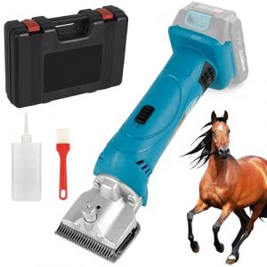 Tondeuse pour Chevaux, tondeuse professionnelle Compatible avec Makita Batteries, 6 vitesses, 35 dents, tondeuse sans fil pour chevaux, Adaptée à tous les types de pelage pour cheveux épais et emmêlés (WHKCLTDD, neuf)