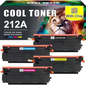 212A Cartouche de Toner: 4-Pack Compatible Remplacement pour HP 212A 212X W2120A W2120X W2121A W2122A W2123A pour Color LaserJet Enterprise M554dn M555dn M555x Flow MFP M578c M578z M578f M578dn (Origin EU, neuf)