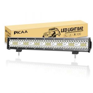 PICAA Led Barre Lumineuse Triple Rangée 20 pouces 51 CM 420W longue portée Rampe a led barre de led Combo Faisceau de Spot D'inondation 12V hors route Voiture Véhicules 4x4 SUV ATV Camion Tracteur (BEISHUO-UK, neuf)