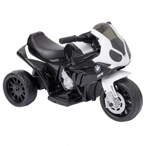 Baroni Toys Moto &eacute;lectrique &agrave; 3 Roues pour Enfants de 1 &agrave; 4 Ans, Design r&eacute;aliste, avec P&eacute;dale d'acc&eacute;l&eacute;ration, Phare Lumineux & Musiques, 66x37x44 cm, Noir (Baroni Home, neuf)