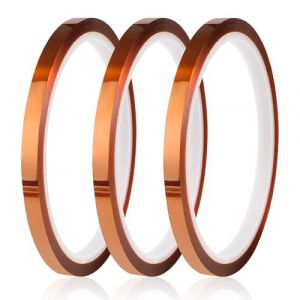 YIXISI 3 Pièces 6mmx33m Ruban Adhésif de Film de Polyimide, Résistant à La Chaleur Ruban, Kapton Bande, pour Imprimante 3d, Masquage, Soudure, Carte de Circuit Imprimé Isolant (YXS-DE, neuf)