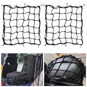 Filet et bagage Araign&eacute;e Moto, 2 Pi&egrave;ces &Eacute;lastique, Tendeur V&eacute;lo 50 X 50cm, Sangle pour Fixer Casque et Bagages (Hsoopoe, neuf)