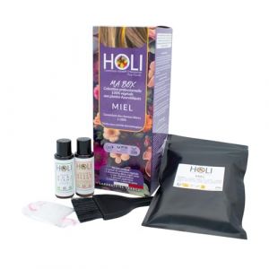 Holi Cosm&eacute;tiques Box Coloration Cheveux Miel pour un Blond Clair aux Reflets Dor&eacute;s Cuivr&eacute;s | Henne Cheveux | 100% V&eacute;g&eacute;tale et Naturelle | Vegan | Couleur Blond Clair Chaud Lumineux (Laboratoire Holi Cosmetiques Naturels, neuf)