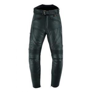 Texpeed Pantalon moto hommes - De tourisme en cuir pour Moto Cruiser avec protection authentique biker CE armor (EN 1621-1) Noir - (3XL Taille/Jambe Longue) (Texpeed FR, neuf)