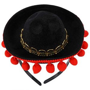 VALICLUD Bandeau Chapeaux De Fête Sombrero Fiesta Cerceau De Cheveux Fournitures De Fête Taco Fiesta Bandeaux Sombrero En Tissu Bandes à Cheveux Chapeau Bandeau Sombrero Groupe Noir (SHUI LIAO, neuf)