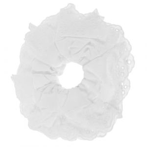 Veemoon &Eacute;lastiques &agrave; Cheveux en Dentelle Grosse Taille, Double Couche de Bordure de Fleur Blanche, &Eacute;lastique D&eacute;coratif pour Queue de Cheval, Accessoires Coiffure pour Femmes et Filles, (hagan panting, neuf)