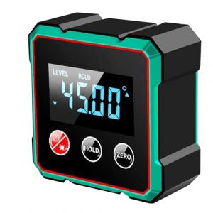 Finder &agrave; angle num&eacute;rique avec laser, niveau Delixi, chercheur d&rsquo;angle magn&eacute;tique, avec base magn&eacute;tique forte, niveau &eacute;tanche pour le travail du bois (Zhise, neuf)
