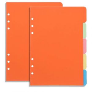 10 Pièces Feuille de Papier pour Séparateurs A5, Intercalaires Classeur A5, Intercalaire Classeur Fiches avec 6 Trous, Intercalaires Multicolore, Pour Classeur à Anneaux, Planificateur, Cahier (zhangyuxindeouzhoudianpu, neuf)