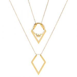 Hobbspring Support pour bague Collier avec pendentif losange - Support pour bague en anneau de mariage - Collier de prolongation pour &eacute;pouse, fianc&eacute;e, infirmi&egrave;re - Cadeau, 15,75 cm, Acier inoxydable (FSLIXIANG US, neuf)