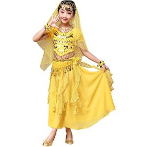 Astage Déguisement Indien Bollywood Oriental Costume Carnaval Halloween Jaunemedium (Dance voice, neuf)