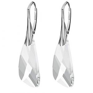 Boucles D'oreilles Femme Argent 925 Ailes - Bijoux avec Cristaux - Bijoux Femme avec Boite Cadeau - élégantes et tendance Boucles D'oreilles - Optez pour les Cristaux Cadeau (Crystal) (Panda-Jewellery, neuf)