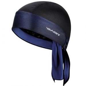 YANIKY Bandanas - Casquettes t&ecirc;te de mort pour homme et femme, doublure de casque, bonnet de cyclisme, bandana pour moto, absorbe la transpiration, chiffon, bleu fonc&eacute;, Taille Unique (NALITARE-FR, neuf)