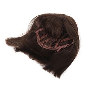 Femmes &agrave; Perruque Droite Courte, Courte Noire Droite Noire Cheveux Synth&eacute;tiques &agrave; Haute Temp&eacute;rature avec Frange de Cheveux (Beiyizhu, neuf)