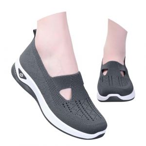 Sneakers Femme, Outdoor Blanche Basket sans Lacet Légère Orthopediques Basquettes Chic Confortable Chaussures de Running Marche Ete Sneakers (PPangUDing, neuf)