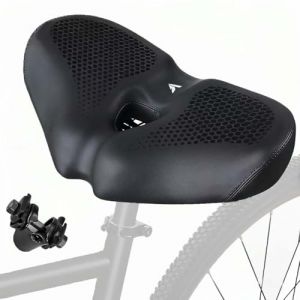 Selle de v&eacute;lo surdimensionn&eacute;e pour Homme et Femme, Universelle pour VTT, v&eacute;los de Ville, v&eacute;los &eacute;lectriques et v&eacute;los d'appartement, Confortable, Extra Large, Respirante et Ergonomique (Noire) (CDDCWZ STORE, neuf)