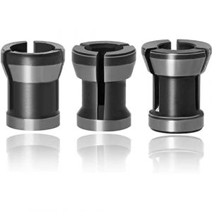 Mesee 3Pcs T&ecirc;te de Mandrin de Collet en HSS, Adaptateur de Mandrin &agrave; Pince de Serrage Accessoires Convertisseur de Menuiserie pour Perceuse Fraiseuse Machine de Gravure - 6mm 6,35mm 8mm (Newseez, neuf)