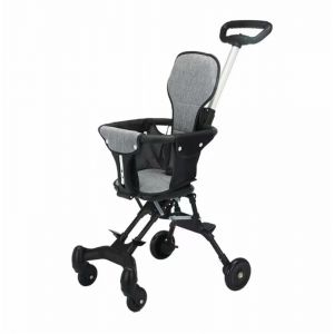 Poussette compacte portable pour voyage en avion, rangement pliable en un clic, convient aux enfants âgés de 7 à 38 mois, adaptée pour les voyages en plein air (sans toit pare-soleil) (YaRu Stone, neuf)