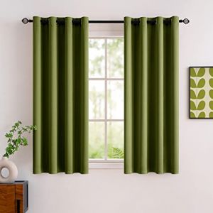 MIULEE Rideau Occultant Vert d'olive à Oeillets 117x137 CM Lot de 2, Rideaux Opaque Doux et Esthétiques, Rideau Occultant Thermiques Anti Chaleur Intérieurs, Rideaux Salon Moderne Chambre (MIULEE HOME, neuf)