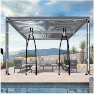 B&acirc;ches PVC Transparente avec Oeillets,Rideaux De B&acirc;che Clairs Ext&eacute;rieur avec Porte Fermeture &Eacute;clair,Panneaux Lat&eacute;raux De B&acirc;che De Gazebo Pergola,B&acirc;ches Imperm&eacute;able 420g/m&sup2;,2zips-3x2m/9.8 * 6.6ft (GuanXM store, neuf)