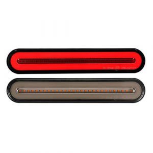 KYYET 2 pcs Rouge et Jaune Remorque Camion Van Camion ATV Accesorios Universel Séquentiel Fluide Stop Frein Tourner Singal Feu Arrière Lampe Halo Neon LED Light Bar (KYYET, neuf)