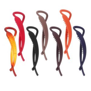 Homoyoyo 7 Pièces Pince à Cheveux Mat Non Glissante Accessoires Élégants pour Queue de Cheval avec Maintien Sécurisé Outils de Coiffure Colorés pour Toutes Occasions (S Wisdom HF, neuf)