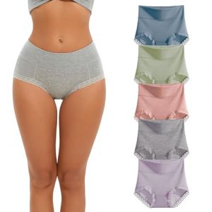 WEASIC Culotte Femme Coton Slip Femme Coton Culottes Coton pour Femme Culotte Coton Femme Taille Haute Lot Culotte Femme Coton Culotte Grande Taille Femme, Paquet de 5, Couleurs Assorties 01, S (WEASIC, neuf)