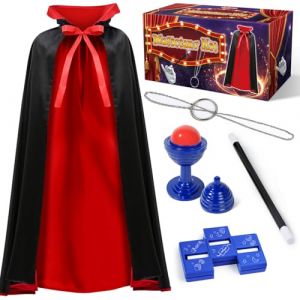 PATIFEED Kit de Magie, Ensemble de Costumes de Magicien avec Cape pour Les Enfants de 6 7 8 9 10 11 12 Ans (PATIFEED UK, neuf)