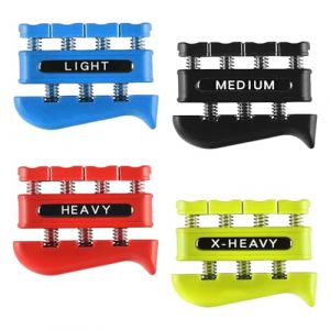 Sctmda Hand Grip 4 Pièces Renforceur de Doigt Exerciseur à la Main Exerciseur de Doigt à Ressort Outil Exercice des Doigts Morceaux Renforceur de Doigt Exerciseur pour Pratique Guitare Grimpeurs (Sctmda, neuf)