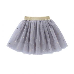 Tutu de Danse Classique Fille - Jupe de Robe de Faveur de F&ecirc;te de Princesse en Tulle &agrave; Paillettes &Eacute;toiles pour Photographie Anniversaire F&ecirc;te Halloween (Gris, 5-6 Ans) (QinMM, neuf)