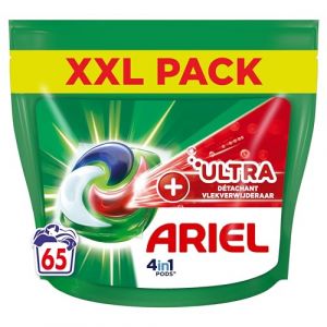 Ariel 4in1 PODS, Lessive Liquide En Capsules 65 Lavages, +Ultra D&eacute;tachant, &Eacute;limine Les Taches Incrust&eacute;es &Agrave; Basse Temp&eacute;rature, M&ecirc;me Apr&egrave;s 7 Jours (Koif, neuf)