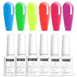 Vishine Vernis Gel Semi Permanent - Vernis à Ongles Gel Lot de 6 Couleurs Translucent Fluo Néon Bleu Vert Jaune Orange Rose Fuchsia UV LED Soak Off Nail Art Coffret 8ml (ChicChicYou, neuf)